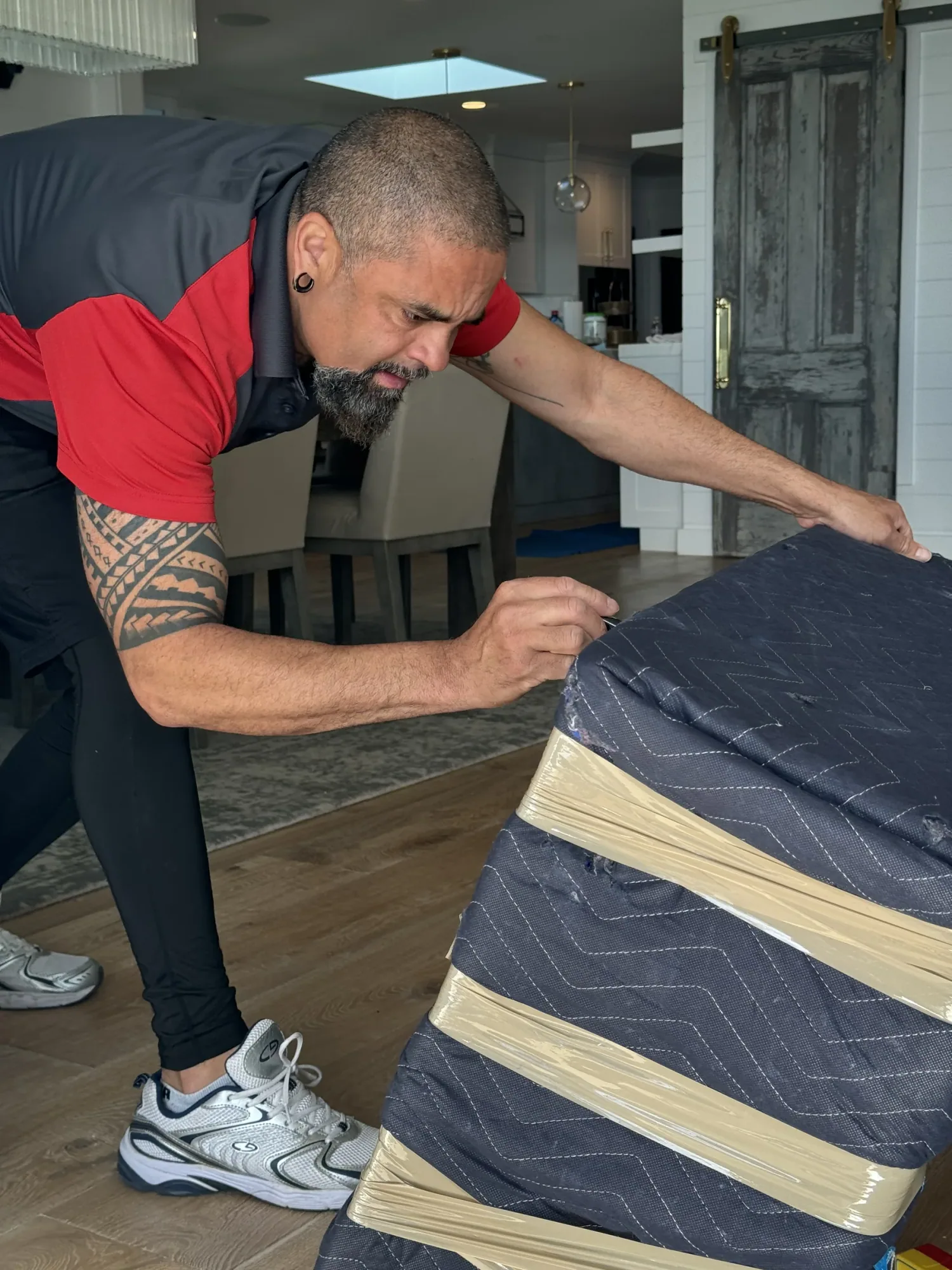 Commercial furniture protected for moving