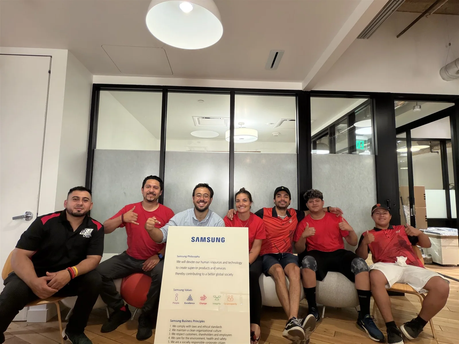 SF Bay Area Moving crew with the Samsung team